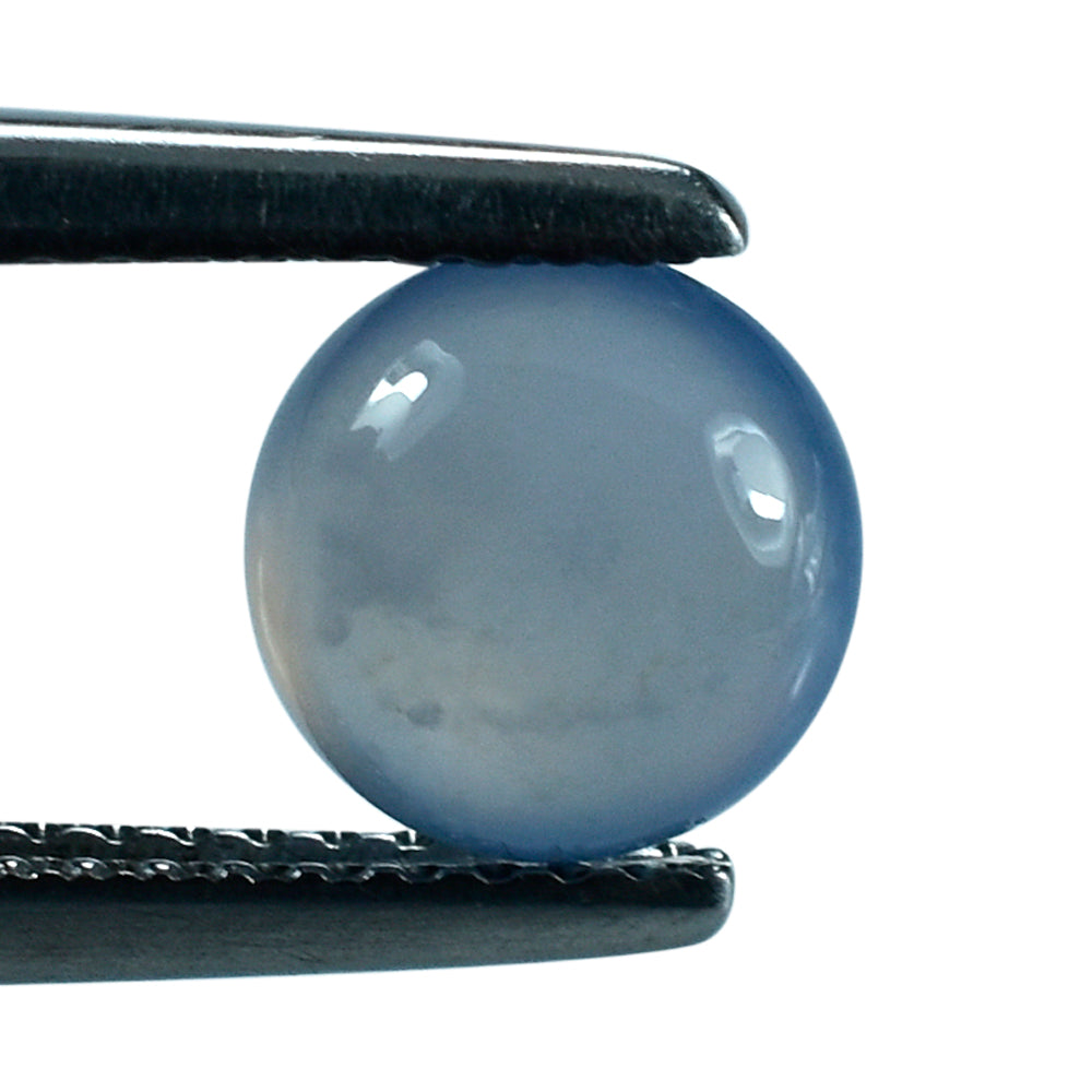 NATURAL AFRICAN BLUE CHALCEDONY LENTIL ROUND 7MM 1.35Cts.