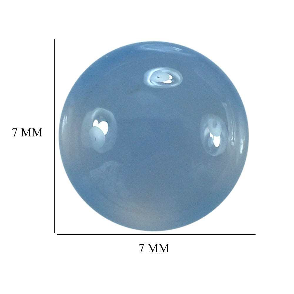 NATURAL AFRICAN BLUE CHALCEDONY LENTIL ROUND 7MM 1.35Cts.