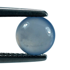 NATURAL AFRICAN BLUE CHALCEDONY LENTIL ROUND 7MM 1.35Cts.