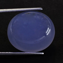 AFRICAN BLUE CHALCEDONY PLAIN OVAL CAB 19.50X17MM 19.93 Cts.