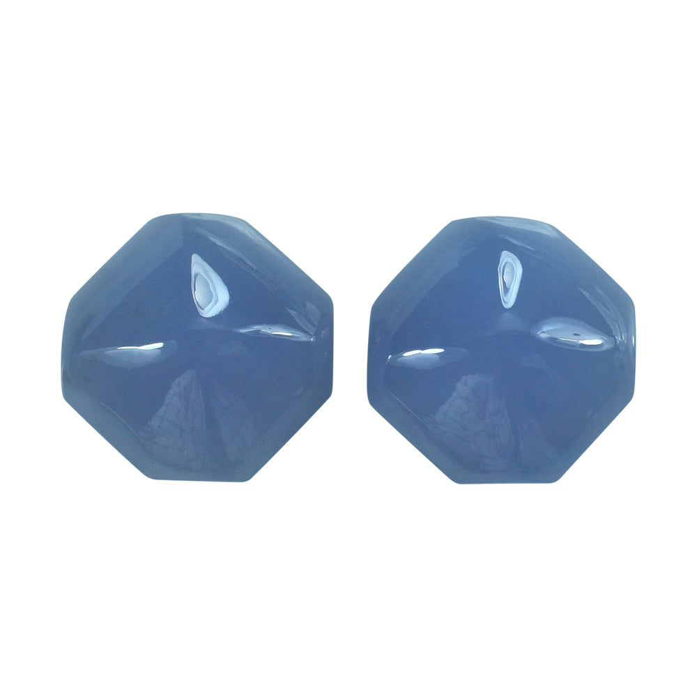 NATURAL AFRICAN BLUE CHALCEDONY SQUARE - OCTAGON CAB 14MM 7.71 Cts.