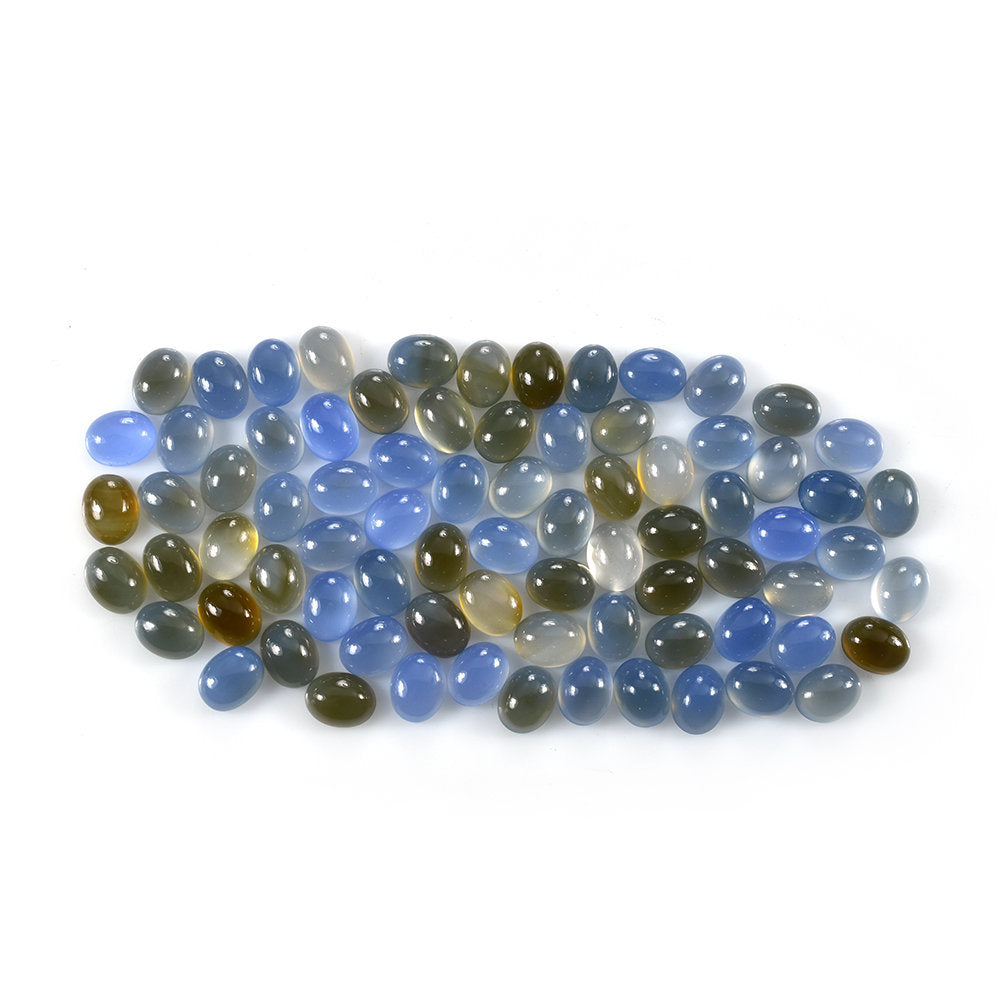 DYED BLUE CHALCEDONY OVAL CAB 9X7MM 1.94 Cts.