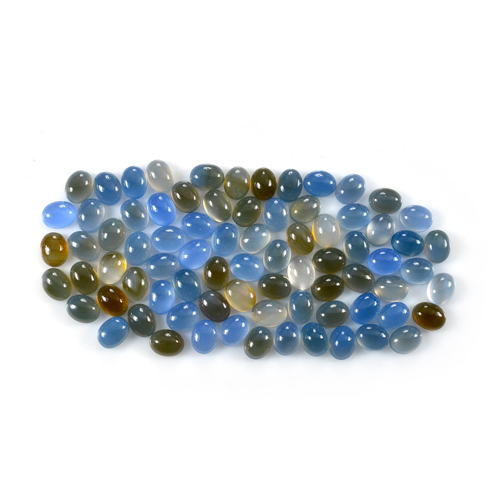 DYED BLUE CHALCEDONY OVAL CAB 9X7MM 1.94 Cts.