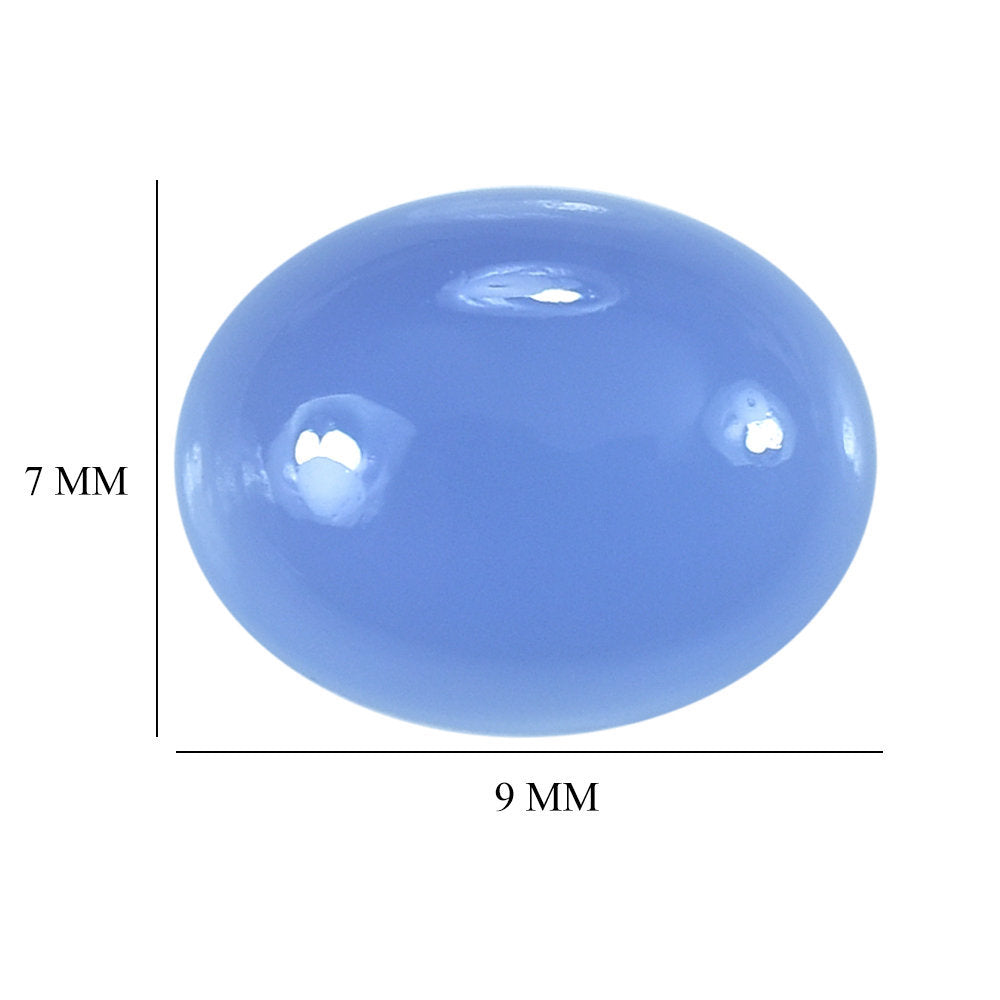 DYED BLUE CHALCEDONY OVAL CAB 9X7MM 1.94 Cts.