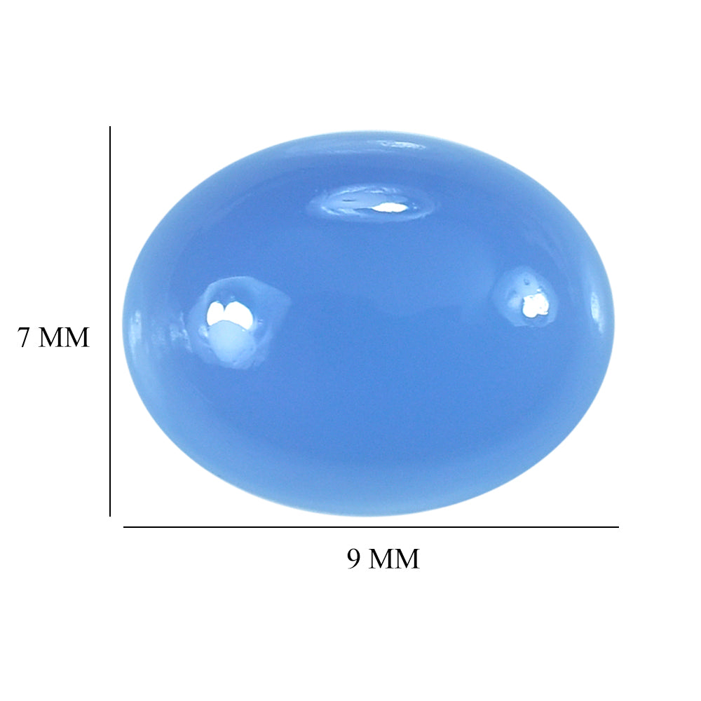 DYED BLUE CHALCEDONY OVAL CAB 9X7MM 1.94 Cts.