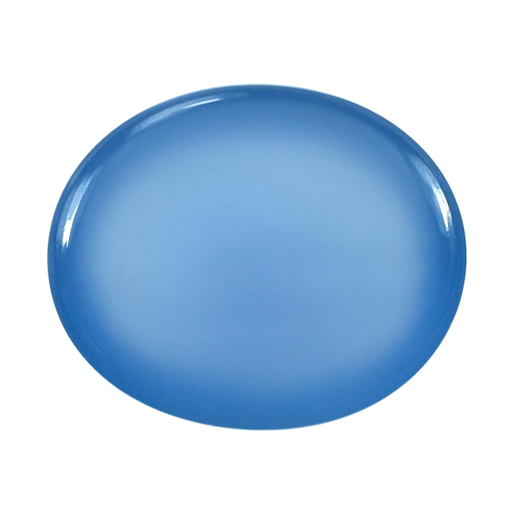 DYED BLUE CHALCEDONY OVAL CAB 12X10MM 5.05 Cts.