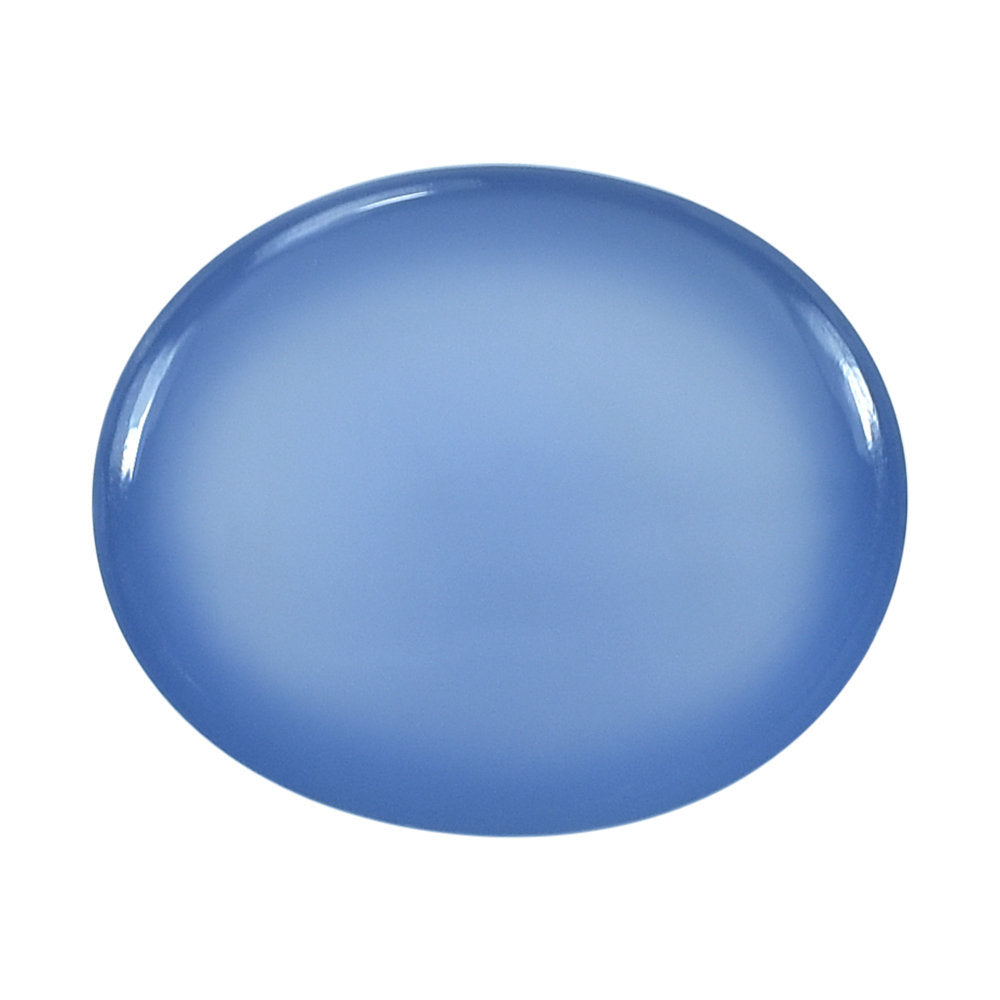 DYED BLUE CHALCEDONY OVAL CAB 12X10MM 5.05 Cts.