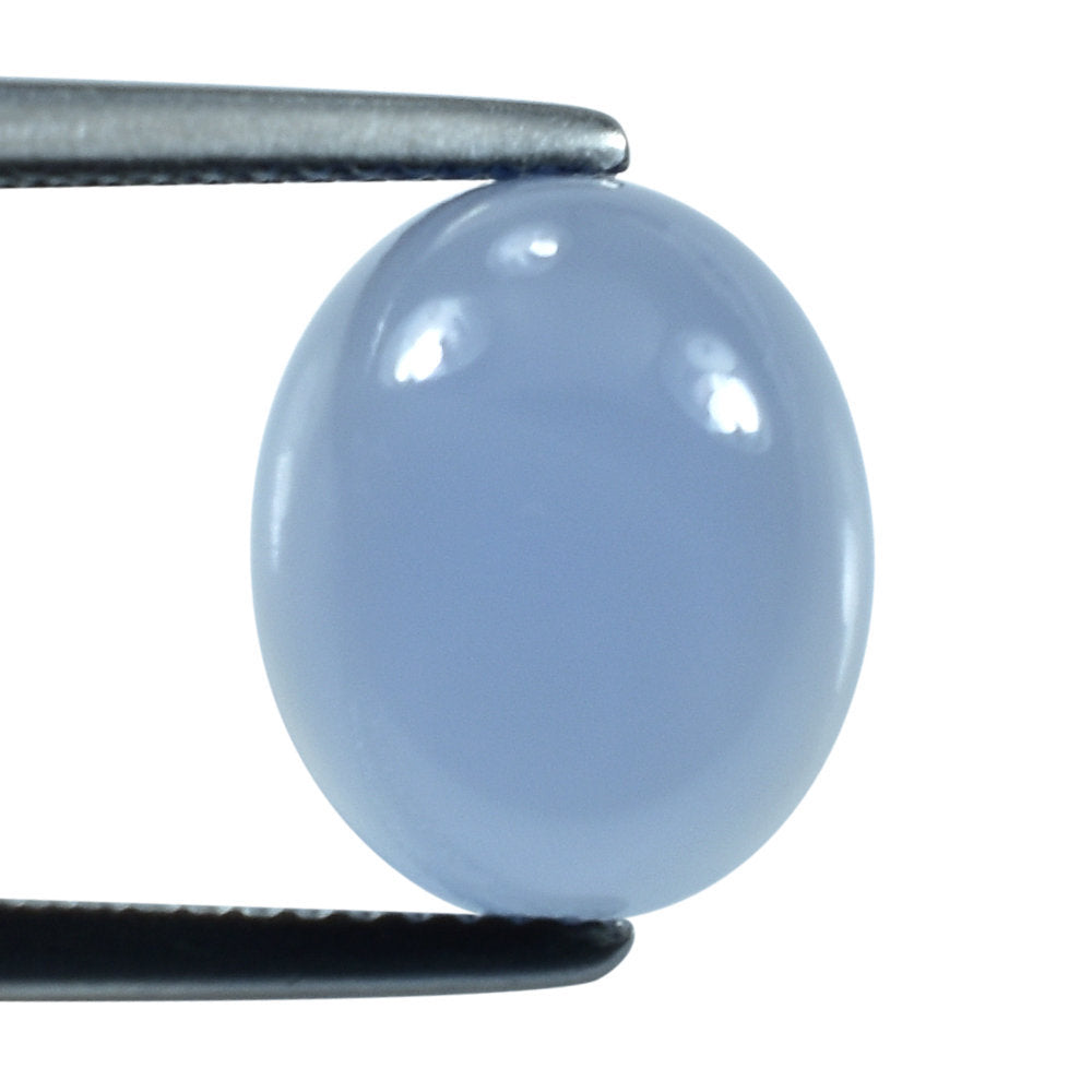 DYED BLUE CHALCEDONY OVAL CAB 12X10MM 5.05 Cts.