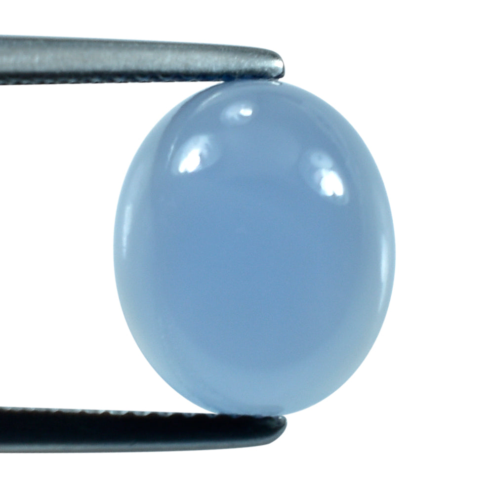 DYED BLUE CHALCEDONY OVAL CAB 12X10MM 5.05 Cts.