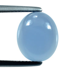 DYED BLUE CHALCEDONY OVAL CAB 12X10MM 5.05 Cts.