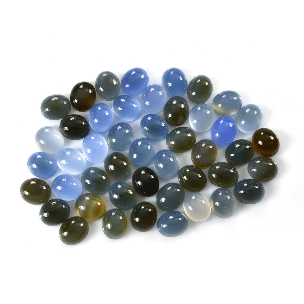 DYED BLUE CHALCEDONY OVAL CAB 12X10MM 5.05 Cts.