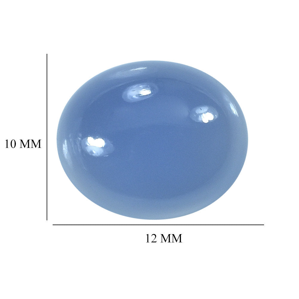 DYED BLUE CHALCEDONY OVAL CAB 12X10MM 5.05 Cts.