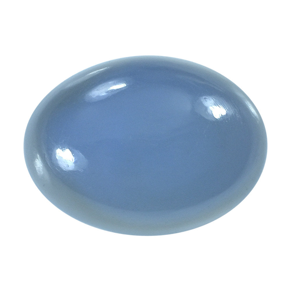 DYED BLUE CHALCEDONY OVAL CAB 16X12MM  9.38 Cts.