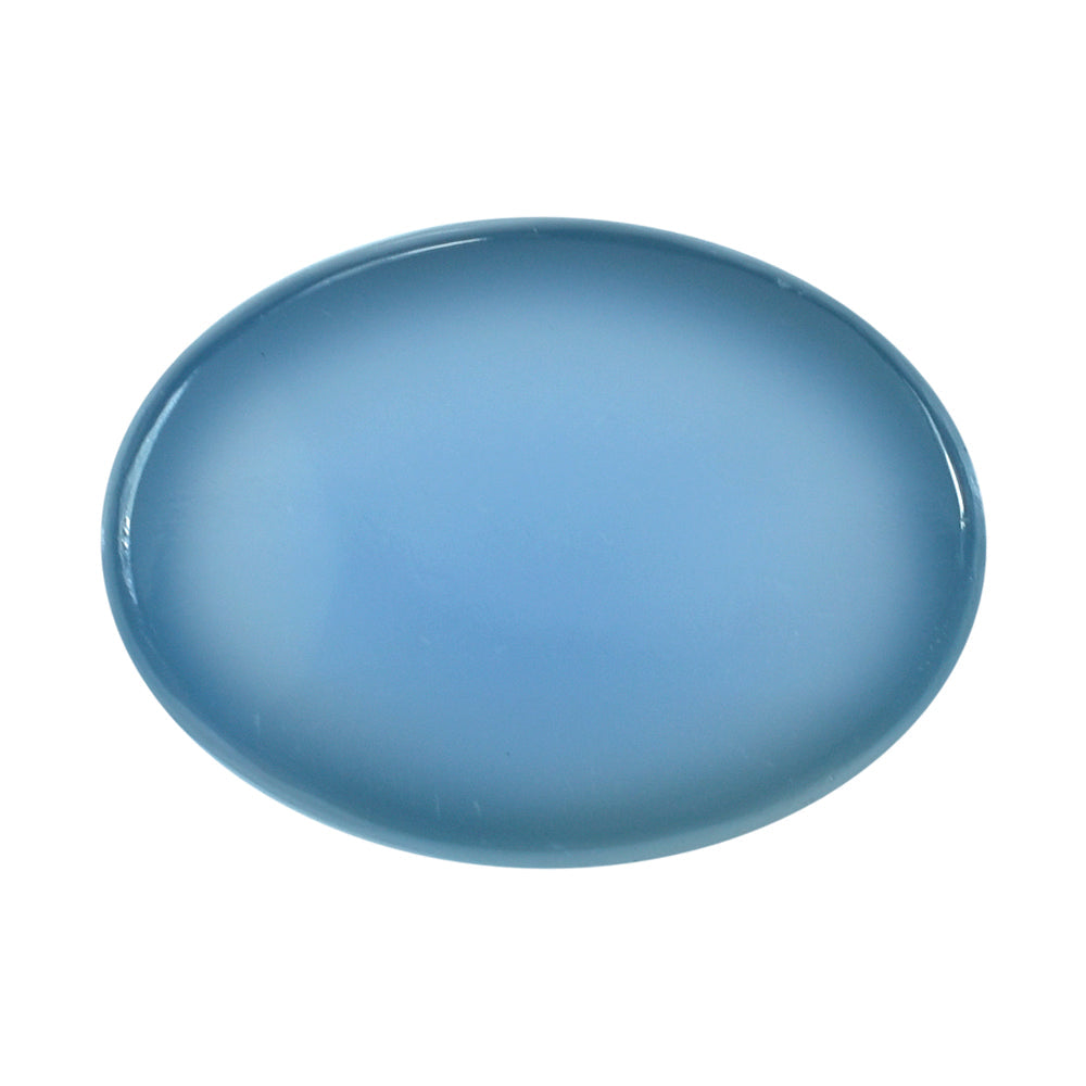 DYED BLUE CHALCEDONY OVAL CAB 16X12MM  9.38 Cts.