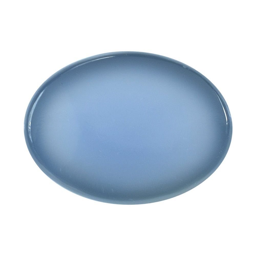 DYED BLUE CHALCEDONY OVAL CAB 16X12MM  9.38 Cts.