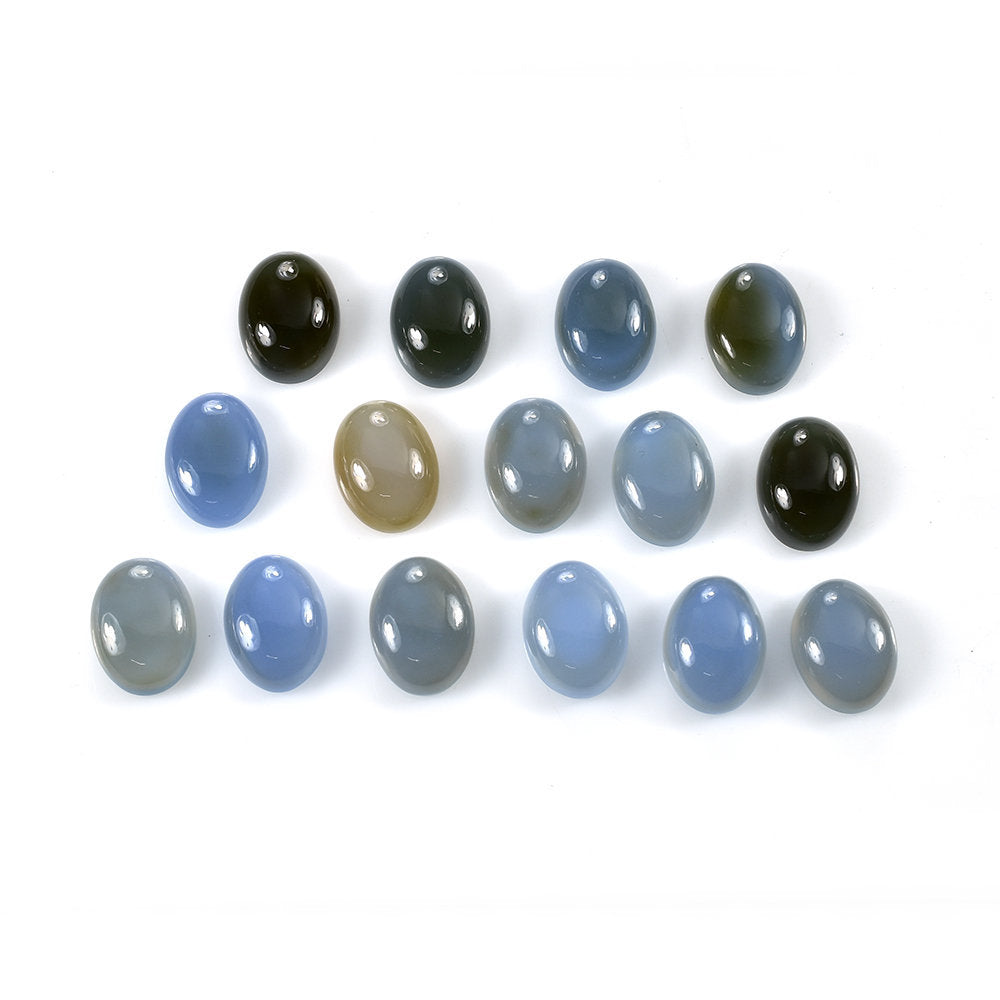 DYED BLUE CHALCEDONY OVAL CAB 16X12MM  9.38 Cts.