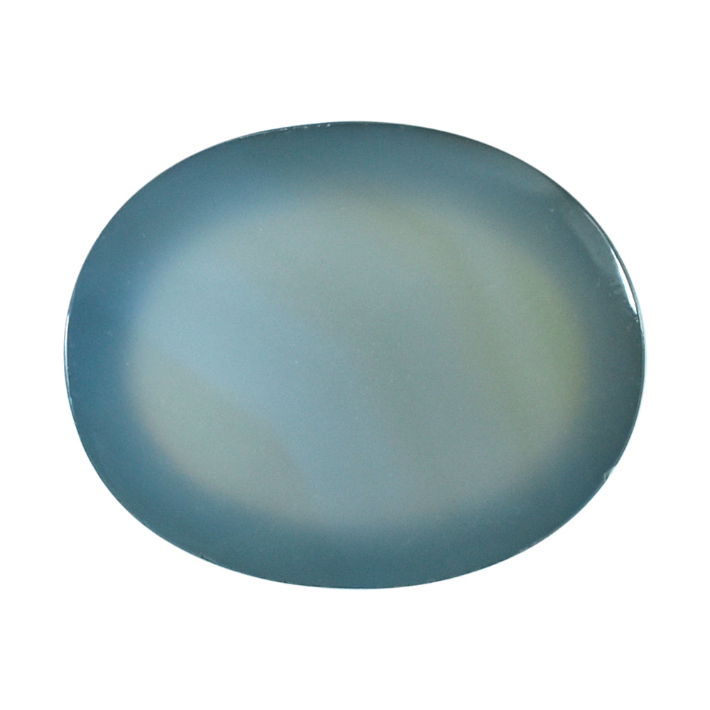 DYED BLUE CHALCEDONY OVAL CAB 10X8MM 2.68 Cts.