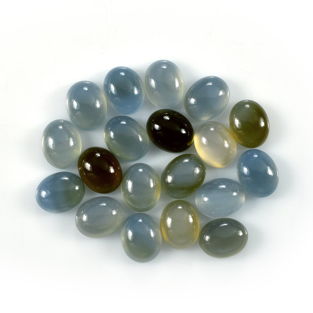 DYED BLUE CHALCEDONY OVAL CAB 10X8MM 2.68 Cts.