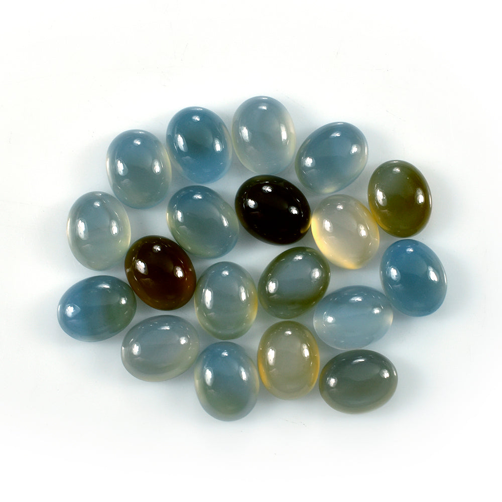 DYED BLUE CHALCEDONY OVAL CAB 10X8MM 2.68 Cts.