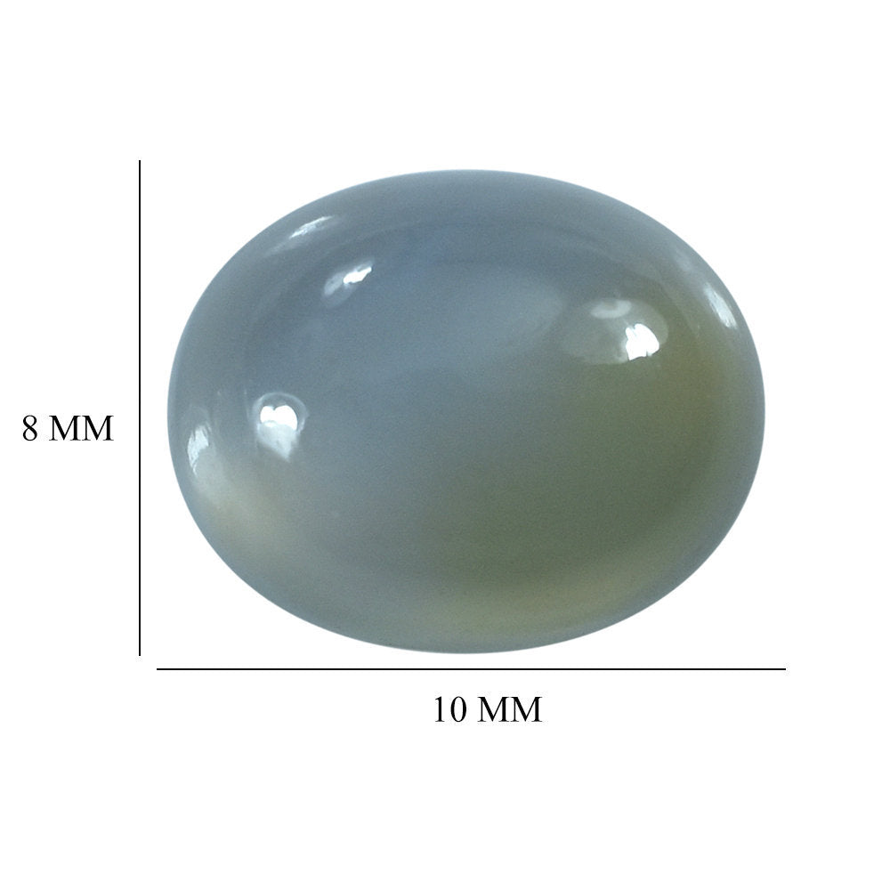 DYED BLUE CHALCEDONY OVAL CAB 10X8MM 2.68 Cts.