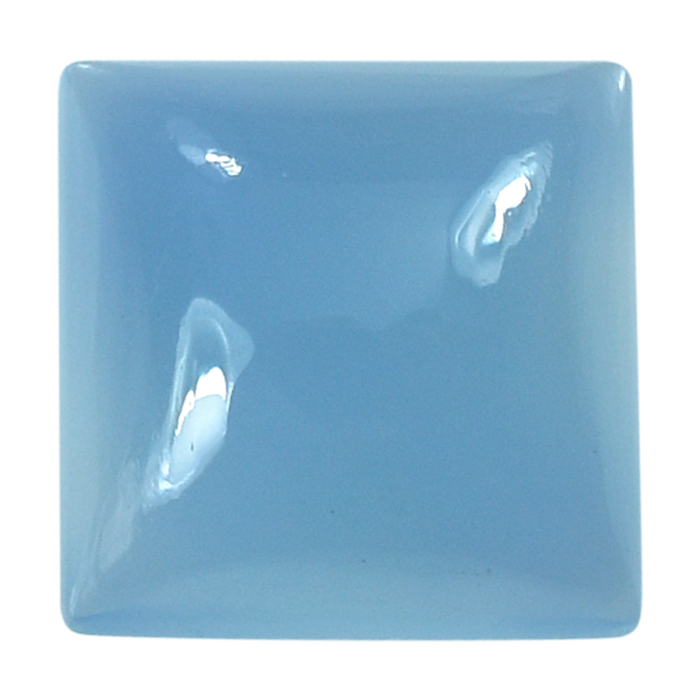 DYED BLUE CHALCEDONY SQUARE CAB 6MM 1.16 Cts.
