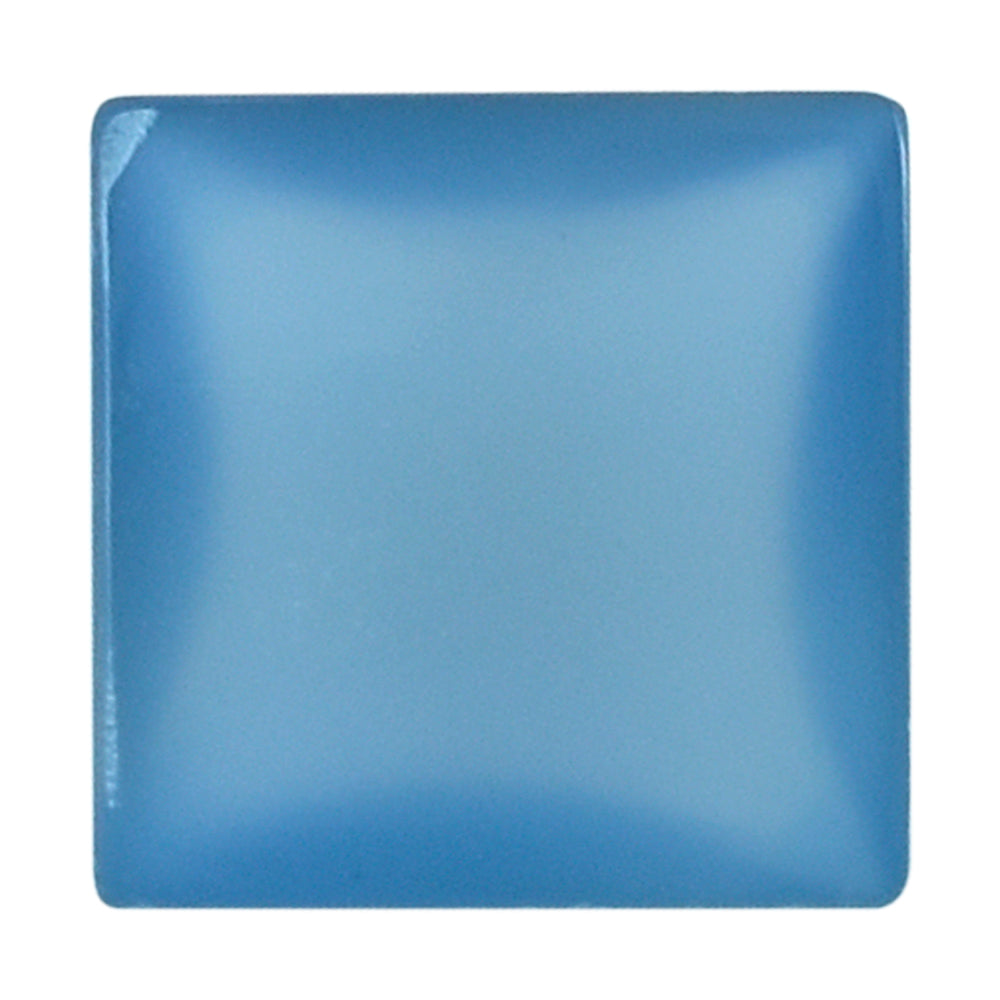 DYED BLUE CHALCEDONY SQUARE CAB 6MM 1.16 Cts.