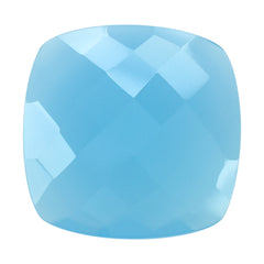 DYED BLUE CHALCEDONY BRIOLETTE CUSHION 20MM 16.00 Cts.