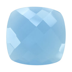 DYED BLUE CHALCEDONY BRIOLETTE CUSHION 20MM 16.00 Cts.