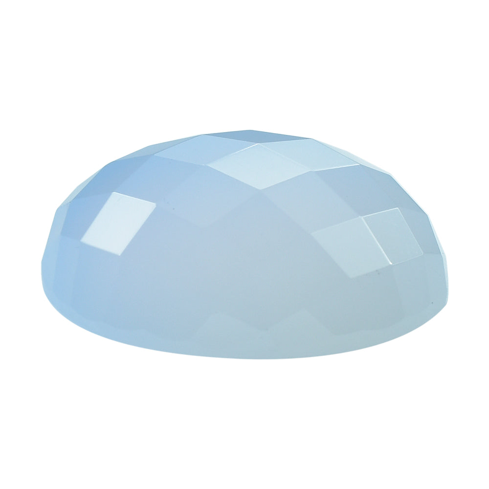 NATURAL CHALCEDONY CHECKER OVAL CAB 24X19MM 28.93 Cts.