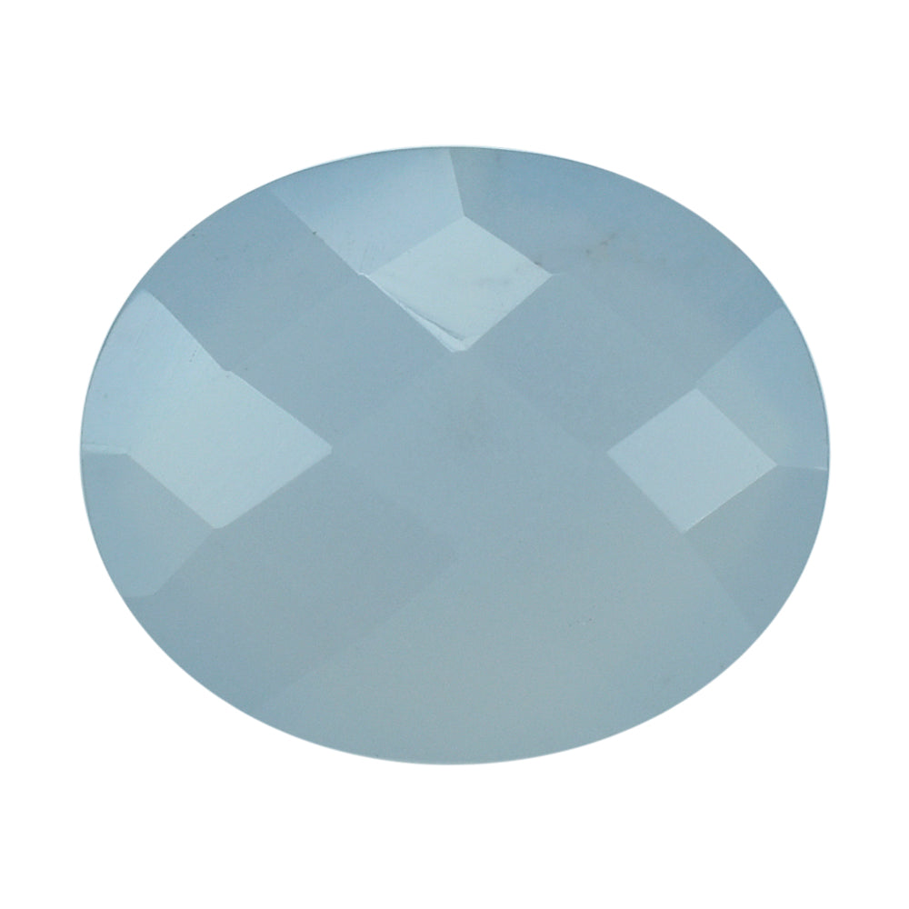 NATURAL CHALCEDONY BRIOLETTE OVAL (HALF DRILL) 12X10MM 4.75 Cts.