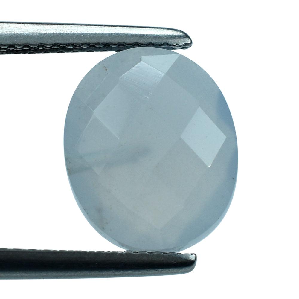 NATURAL CHALCEDONY BRIOLETTE OVAL (HALF DRILL) 12X10MM 4.75 Cts.