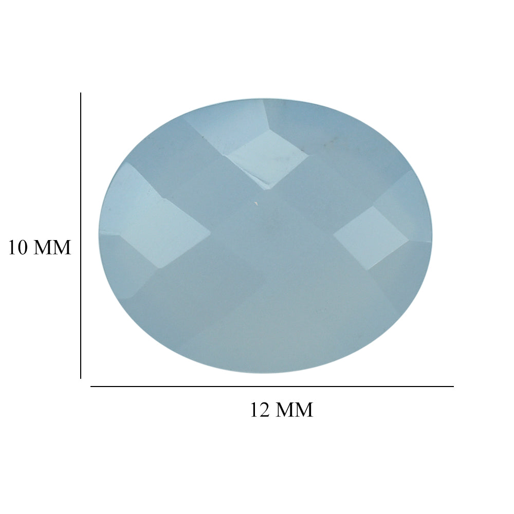 NATURAL CHALCEDONY BRIOLETTE OVAL (HALF DRILL) 12X10MM 4.75 Cts.