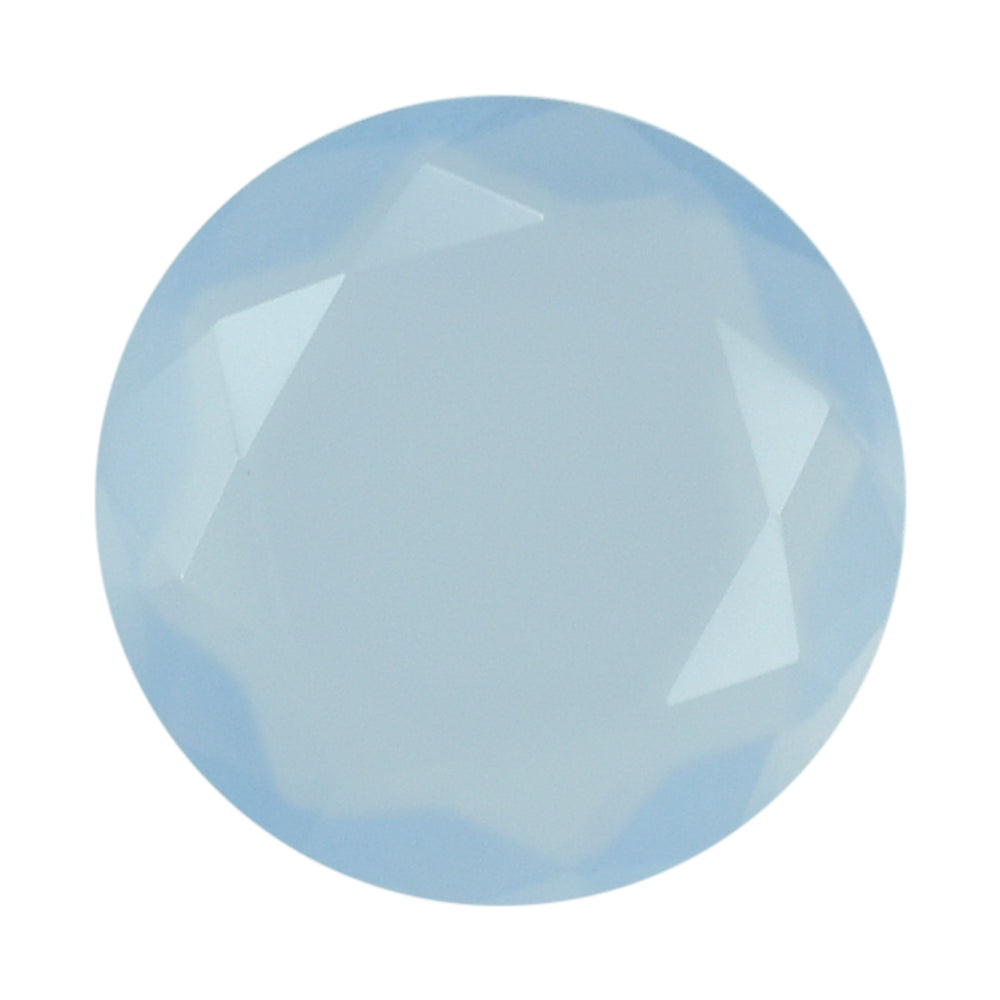 NATURAL CHALCEDONY BOTH SIDE TABLE CUT ROUND 8.00MM 1.12 Cts.