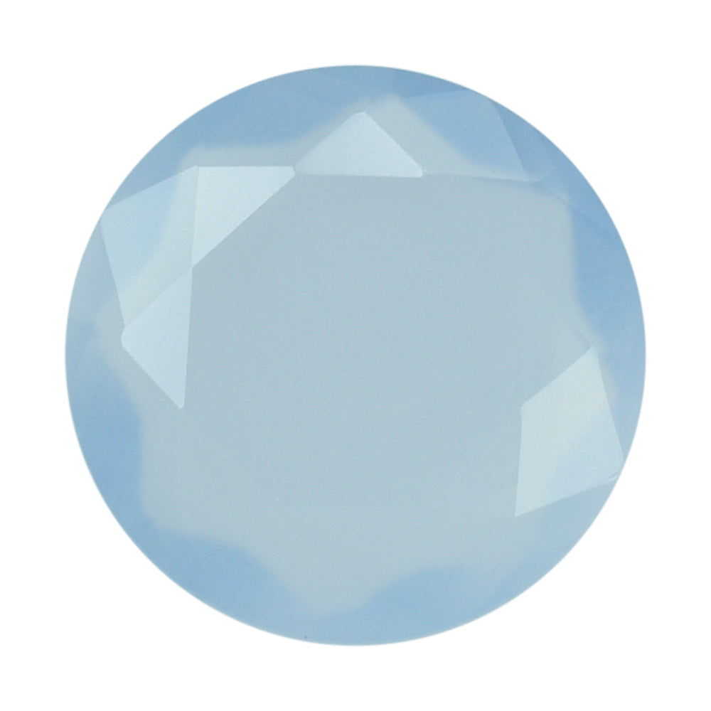 NATURAL CHALCEDONY BOTH SIDE TABLE CUT ROUND 8.00MM 1.12 Cts.
