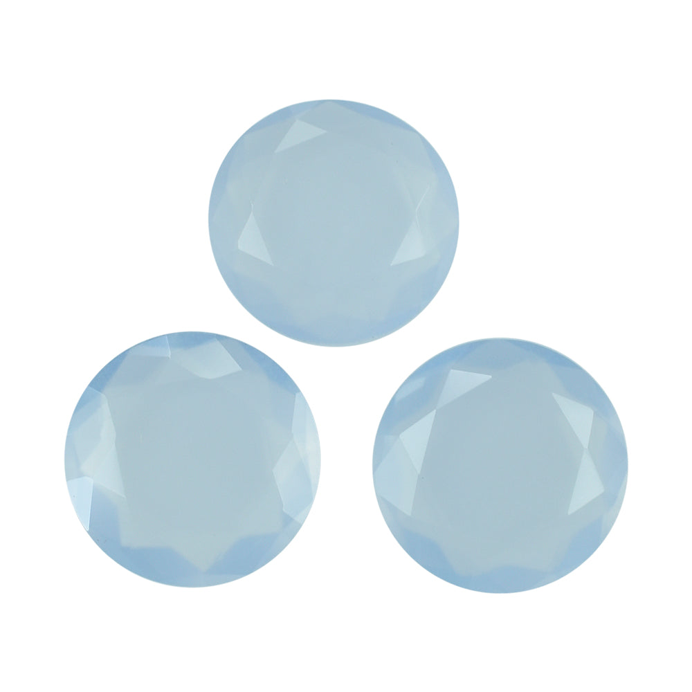 NATURAL CHALCEDONY BOTH SIDE TABLE CUT ROUND 8.00MM 1.12 Cts.