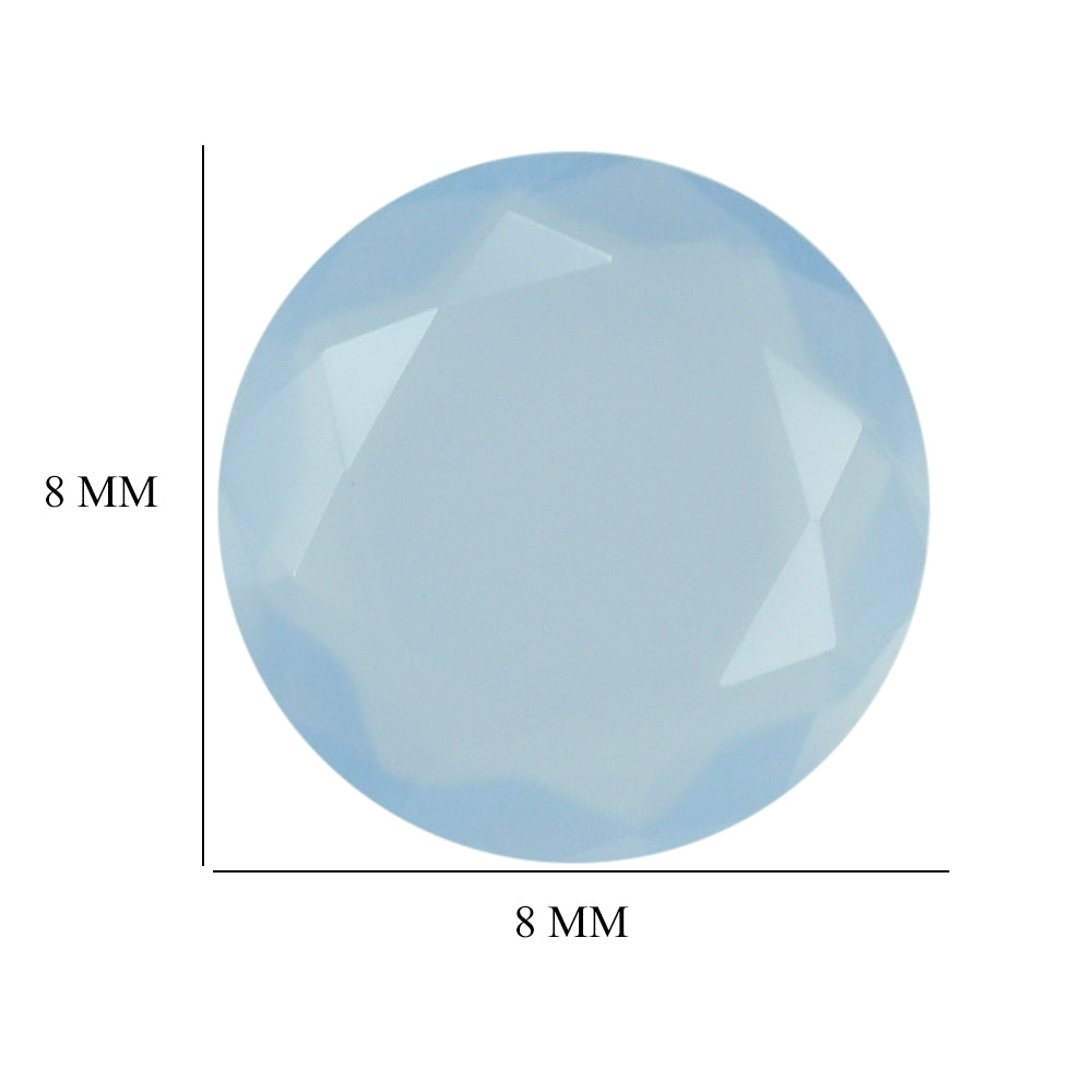 NATURAL CHALCEDONY BOTH SIDE TABLE CUT ROUND 8.00MM 1.12 Cts.