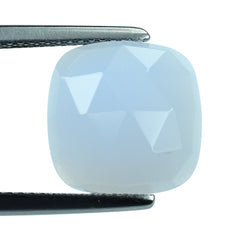 NATURAL CHALCEDONY ROSE CUT CUSHION CAB 12MM 5.23 Cts.