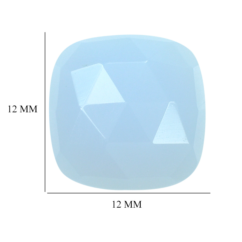 NATURAL CHALCEDONY ROSE CUT CUSHION CAB 12MM 5.23 Cts.