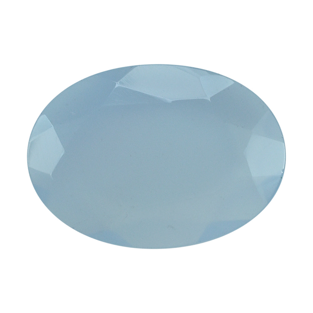 NATURAL CHALCEDONY BOTH SIDE TABLE CUT OVAL 14X10MM 2.83 Cts.