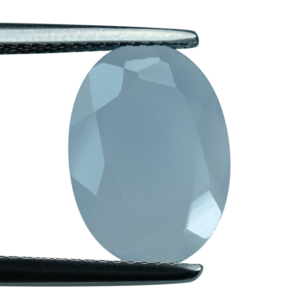NATURAL CHALCEDONY BOTH SIDE TABLE CUT OVAL 14X10MM 2.83 Cts.