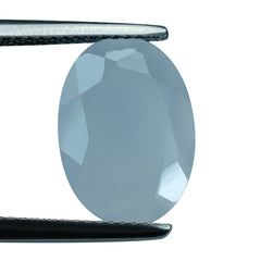 NATURAL CHALCEDONY BOTH SIDE TABLE CUT OVAL 14X10MM 2.83 Cts.