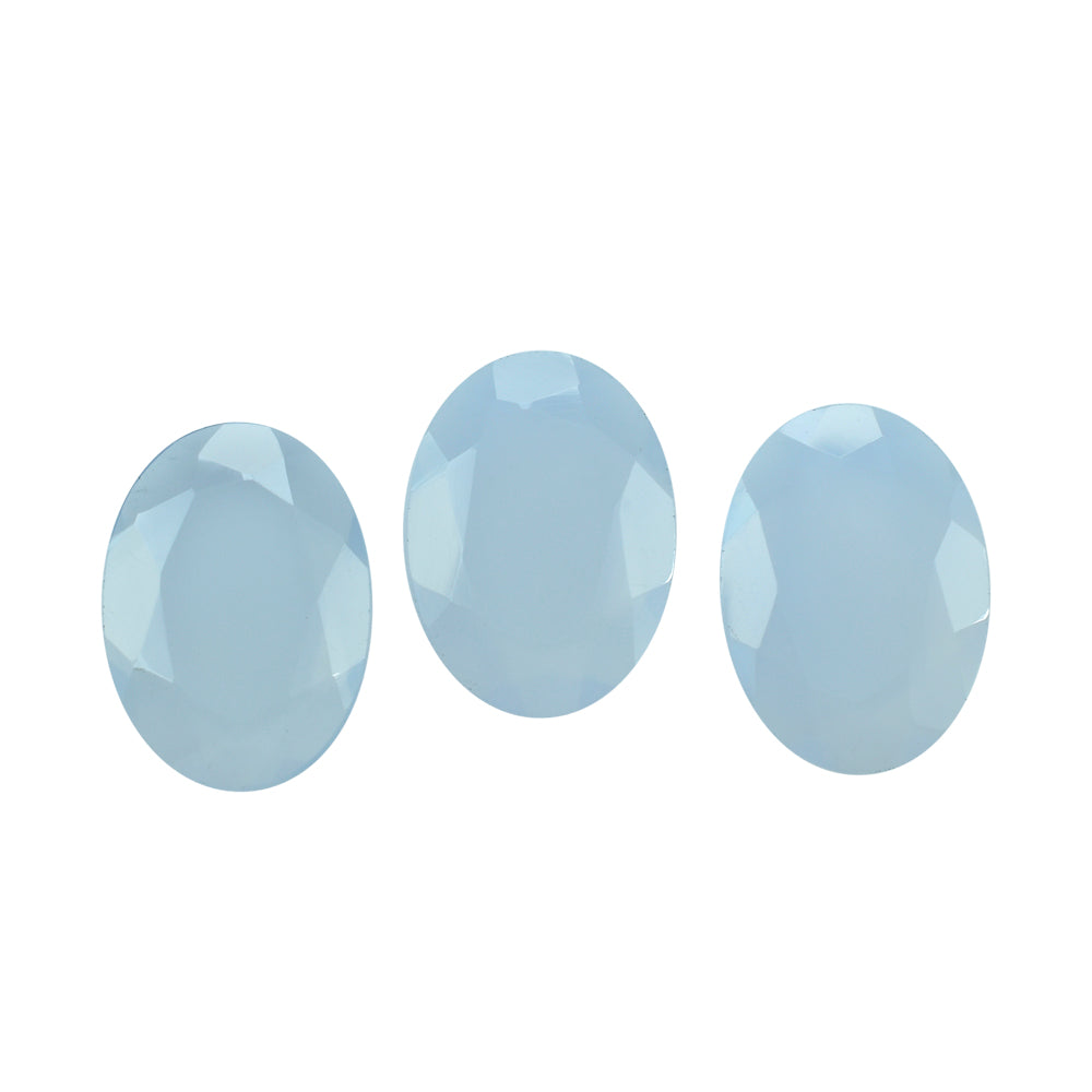 NATURAL CHALCEDONY BOTH SIDE TABLE CUT OVAL 14X10MM 2.83 Cts.