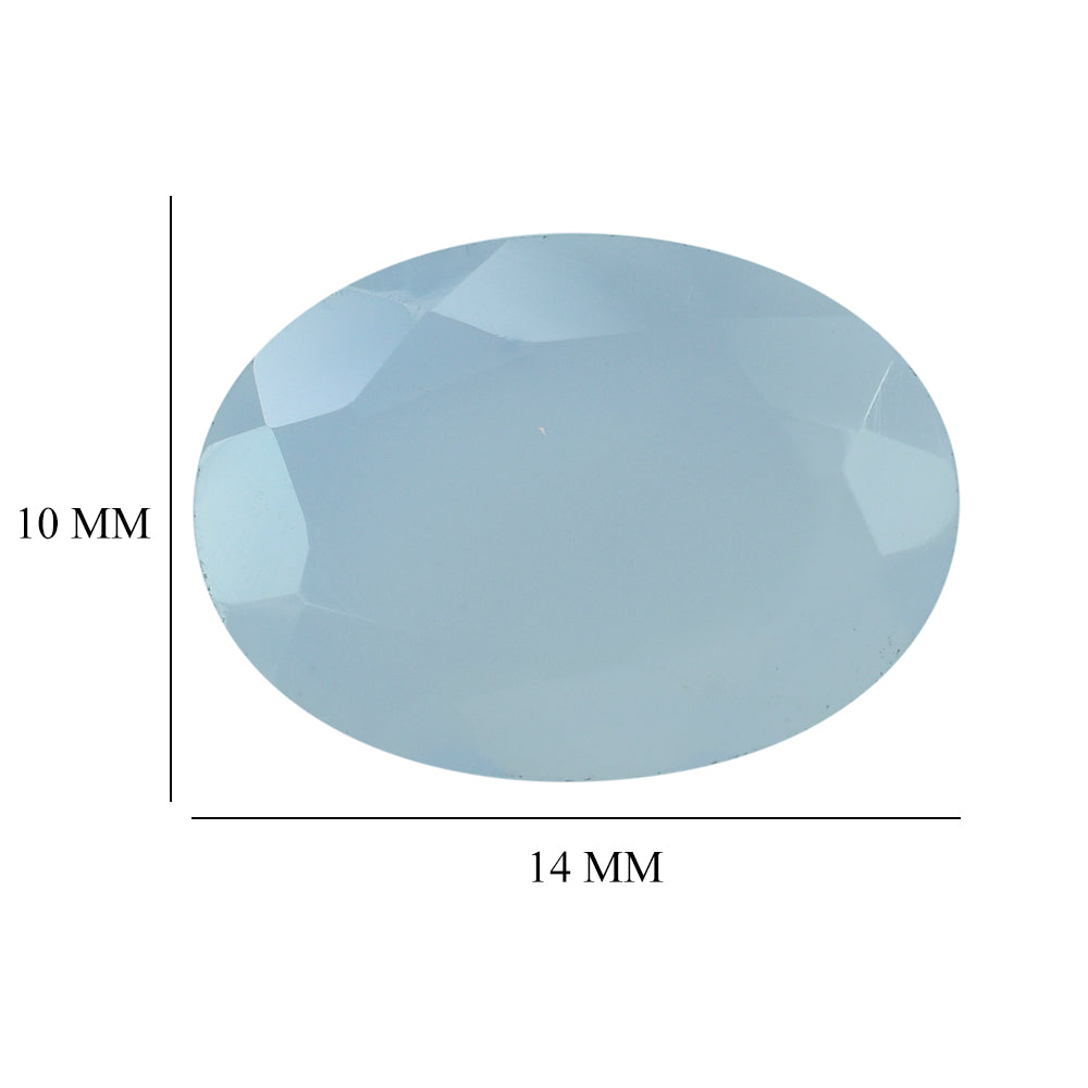 NATURAL CHALCEDONY BOTH SIDE TABLE CUT OVAL 14X10MM 2.83 Cts.