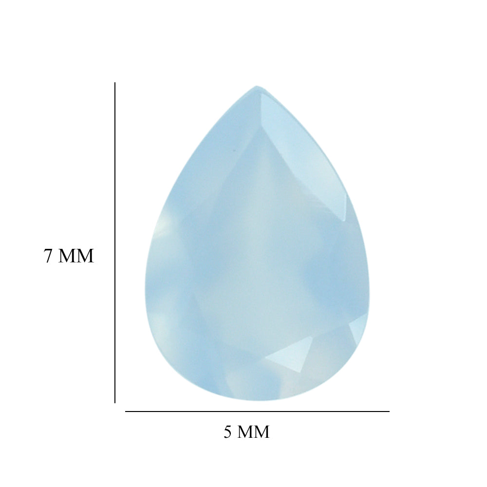 NATURAL CHALCEDONY CUT PEAR 7X5MM 0.60 Cts.