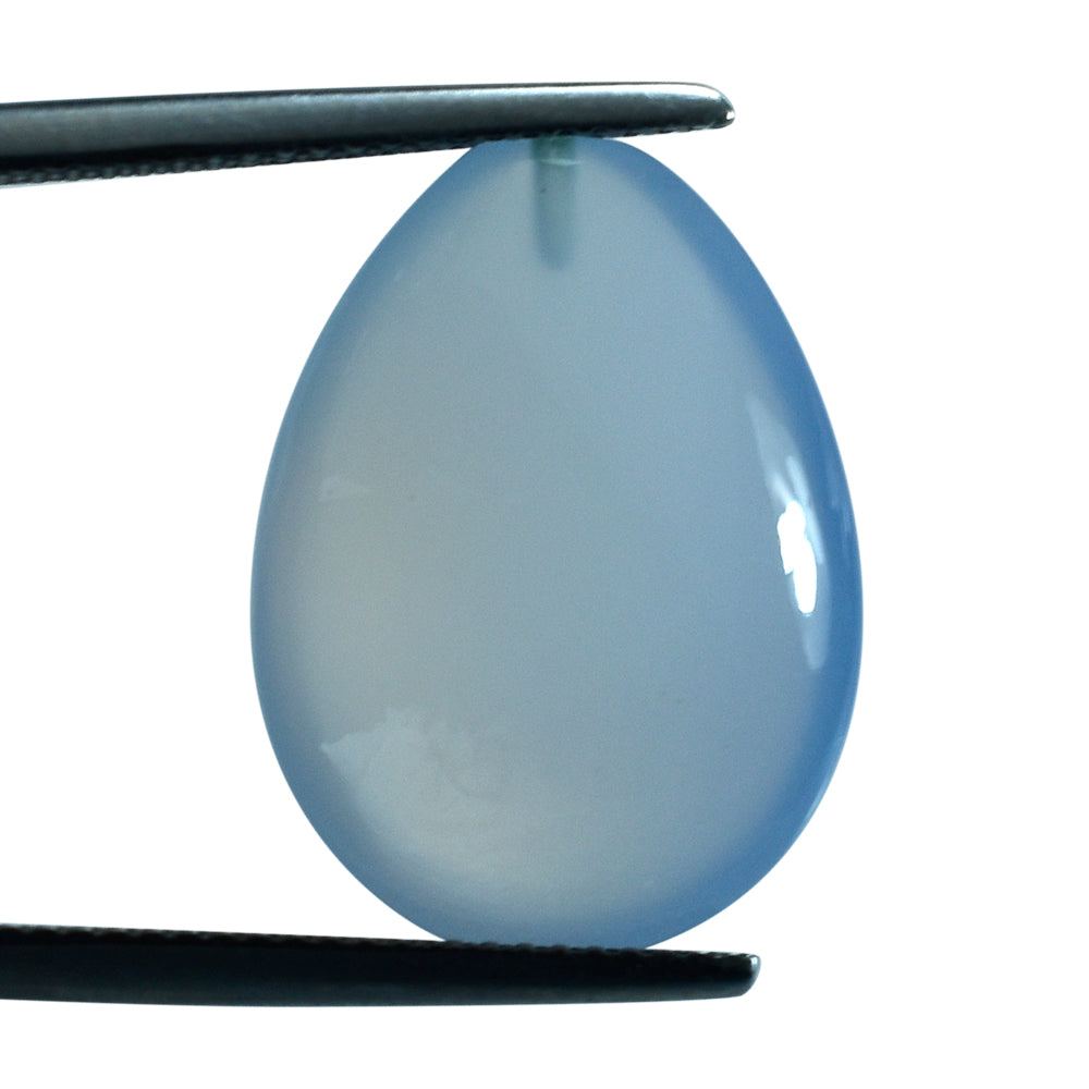 NATURAL CHALCEDONY LENTIL PEAR (H/D) 20X15MM 12.63 Cts.