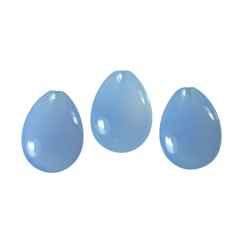 NATURAL CHALCEDONY LENTIL PEAR (H/D) 20X15MM 12.63 Cts.