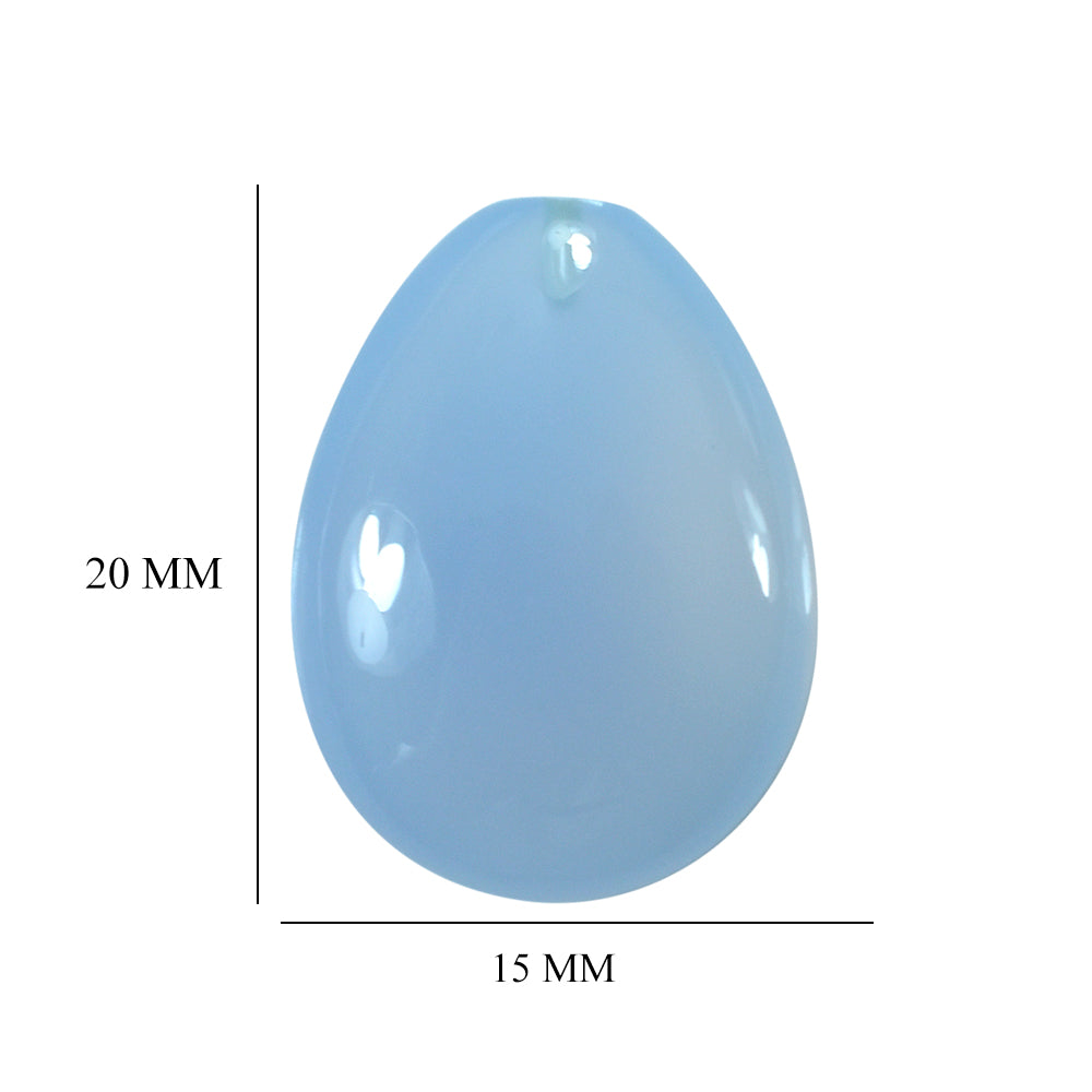 NATURAL CHALCEDONY LENTIL PEAR (H/D) 20X15MM 12.63 Cts.