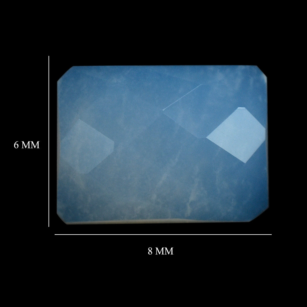 NATURAL CHALCEDONY CHECKER OCTAGON CAB (MEDIUM/CLEAN) 8X6MM 1.33 Cts.