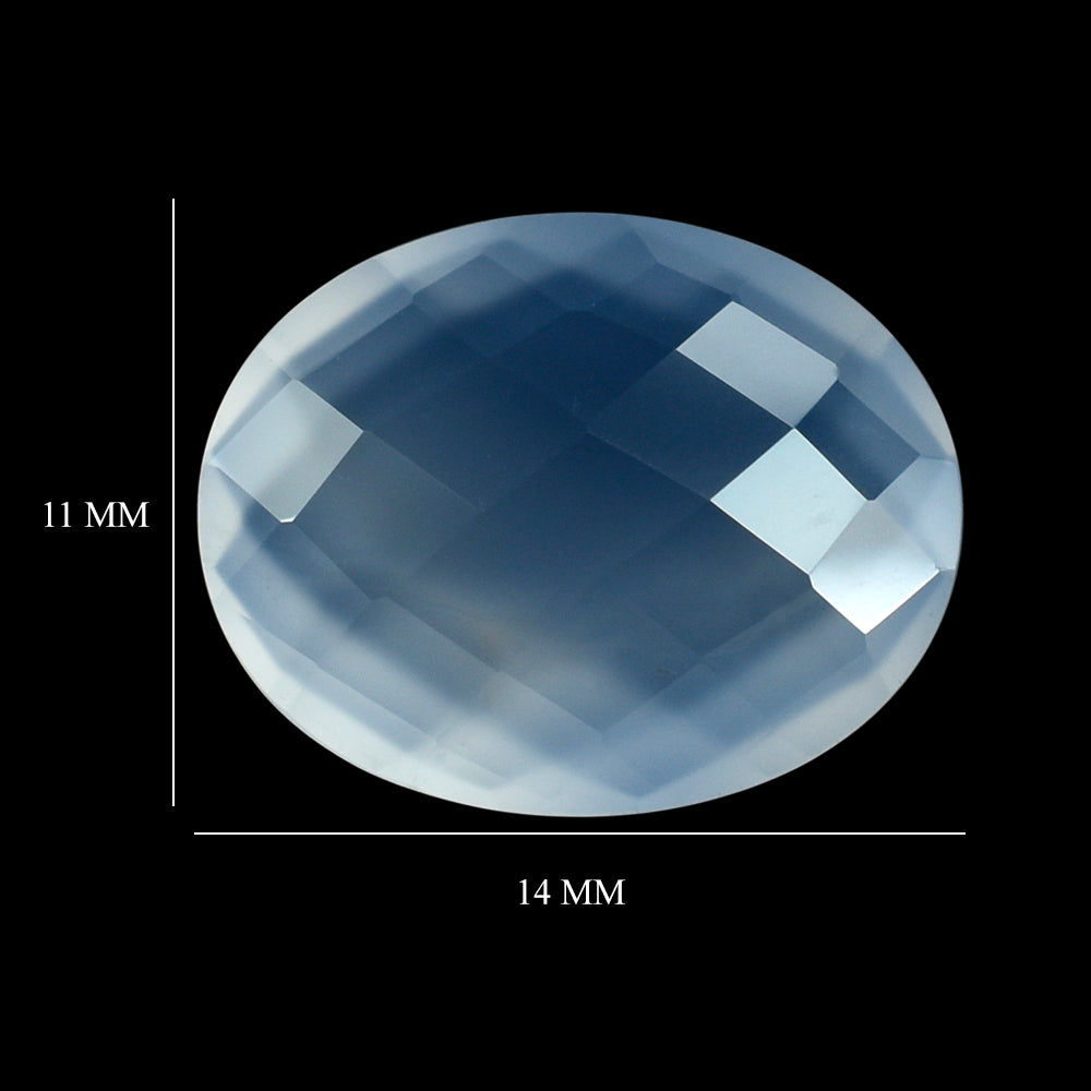 NATURAL CHALCEDONY BRIOLETTE OVAL 14X11MM 5.60 Cts.