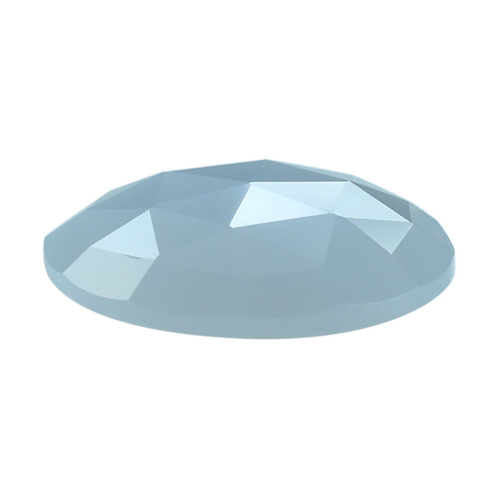 NATURAL CHALCEDONY ROSE CUT ROUND CAB 18MM 9.23 Cts.